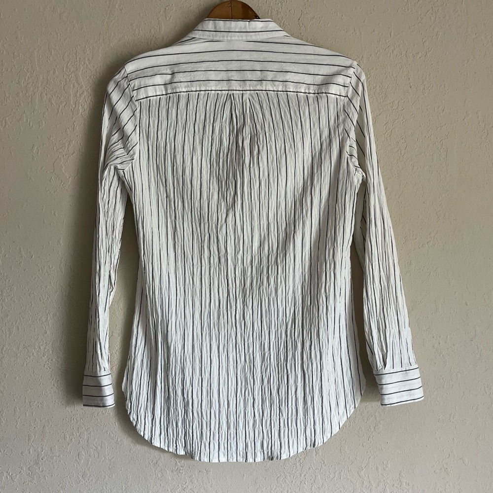 Neutral Striped Button Down Top - image 4